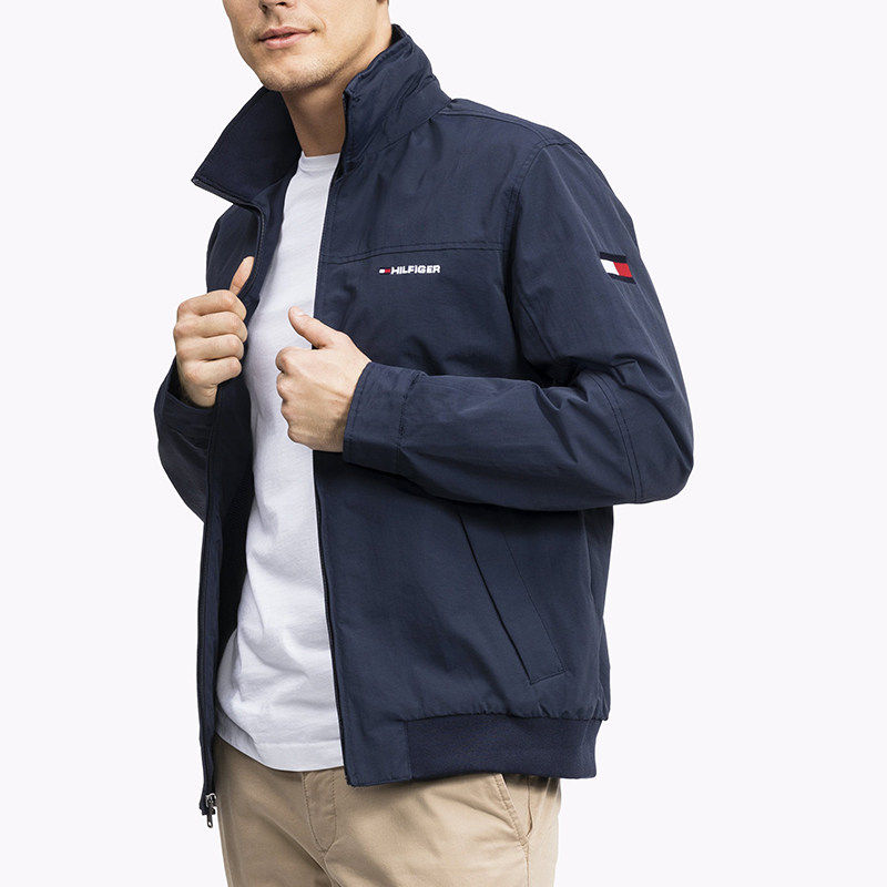 正品Tommy Hilfiger汤米新款男装时尚防风防水隐藏式连帽夹克外套