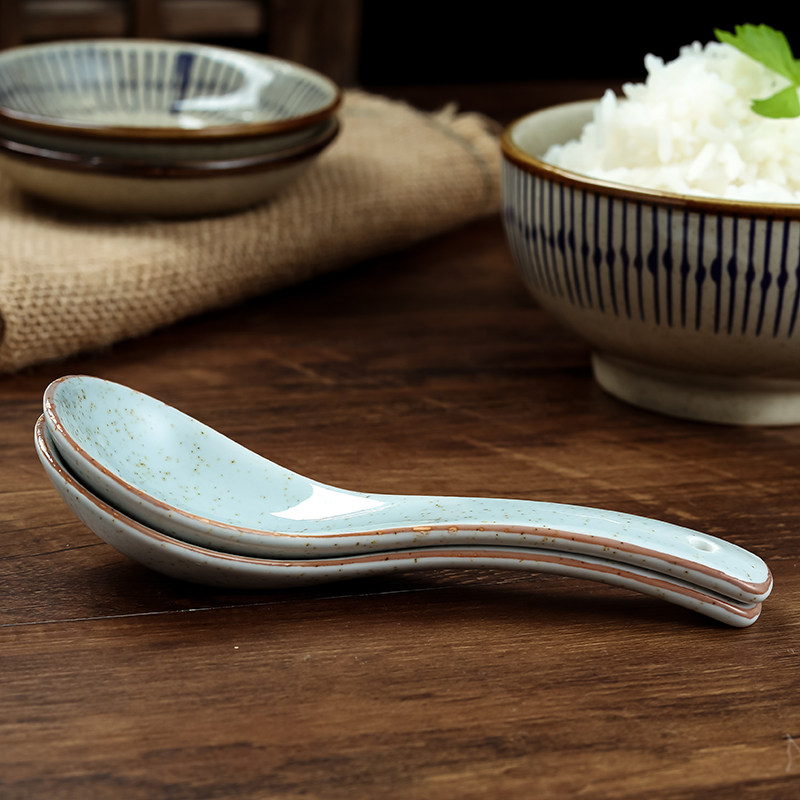 家用调羹酱料饭碗米饭拌勺搅拌汤匙陶瓷创意调羹