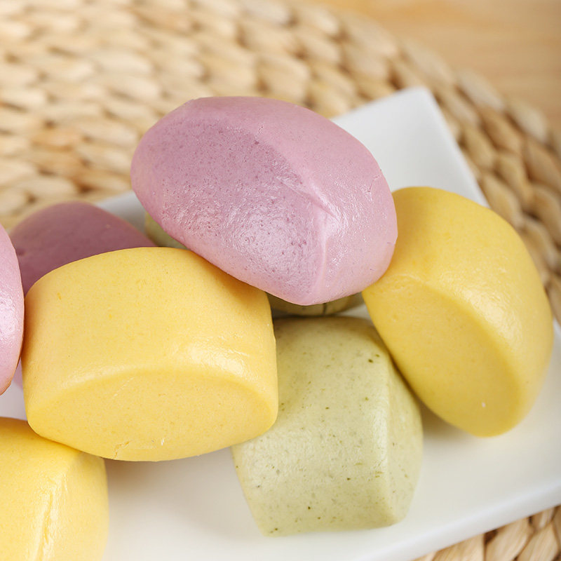 茂记蔬菜小馒头早餐半成品紫薯胡萝卜菠菜菜刀馒头包点