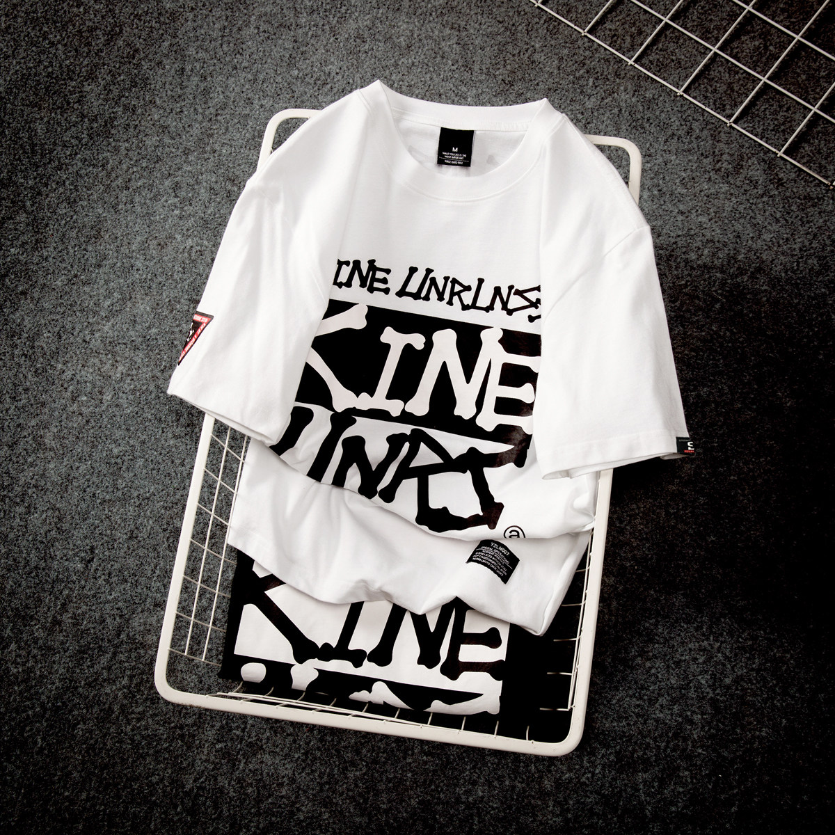 胖子日系短袖夏季体恤宽松潮牌原宿ins加大t恤