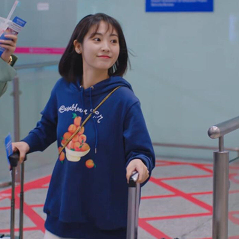 我的小确幸丛容邢菲同款水果印花帽卫衣女男套头卫衣