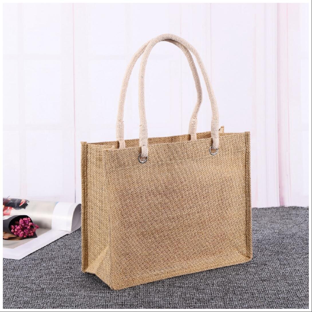 麻布粗麻定制便携布袋女麻个性包个性复古单肩购物袋