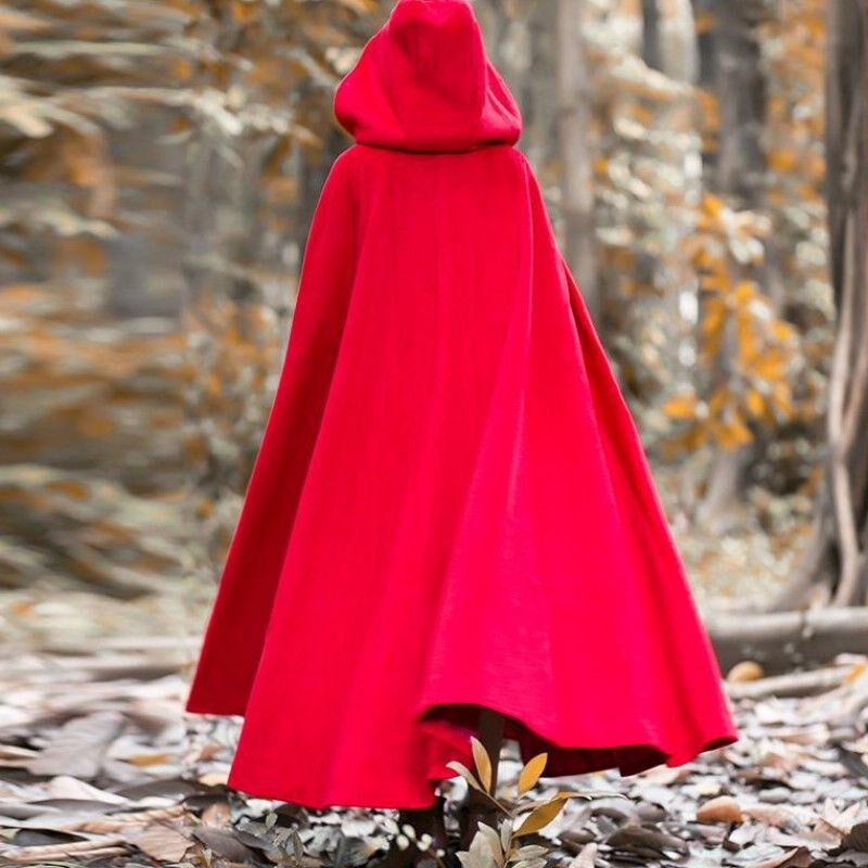 小红帽披风无心法师绮罗同款大红红色斗篷毛呢民族服装