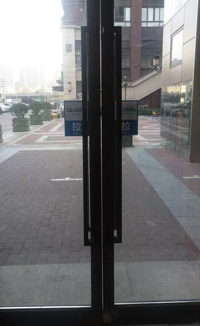 把手肯德基大门地弹玻璃门哑光黑色不锈钢推拉门扶手大拉手