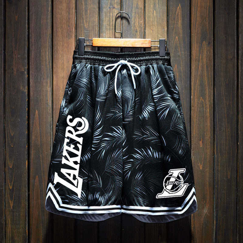 复古湖人美式篮球训练五分裤运动冰丝速干短裤男夏季男士大码球裤