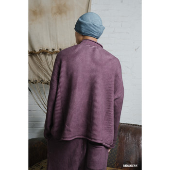 NOSALIGIA HEMP PROJECT ຄໍມ້ວນ hemp ໃຫມ່ knitted pullover ຜູ້ຊາຍ RADIANCE-ສີຟ້າ