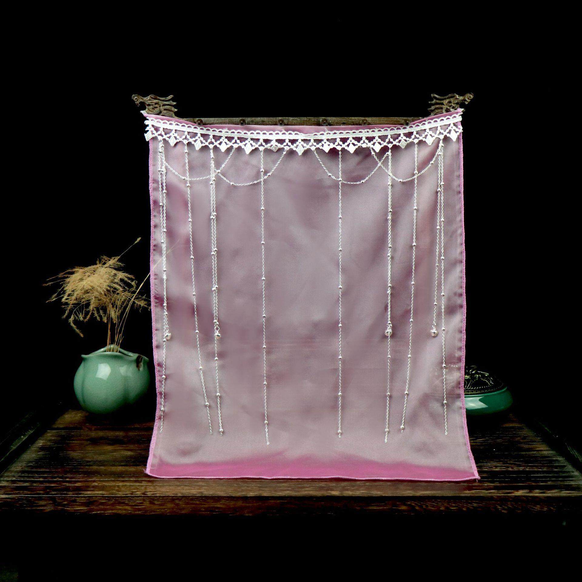 面纱新品铃铛百搭配饰防晒古风蒙面纱巾珠帘古风