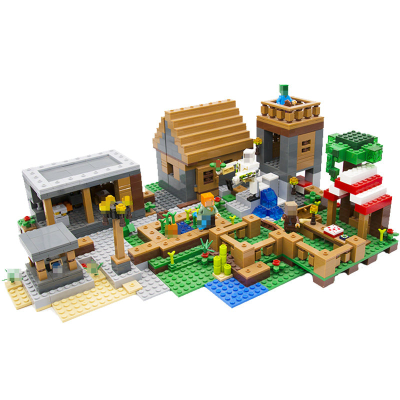 我的世界兼容乐高积木村庄房子拼装儿童玩具益智建构