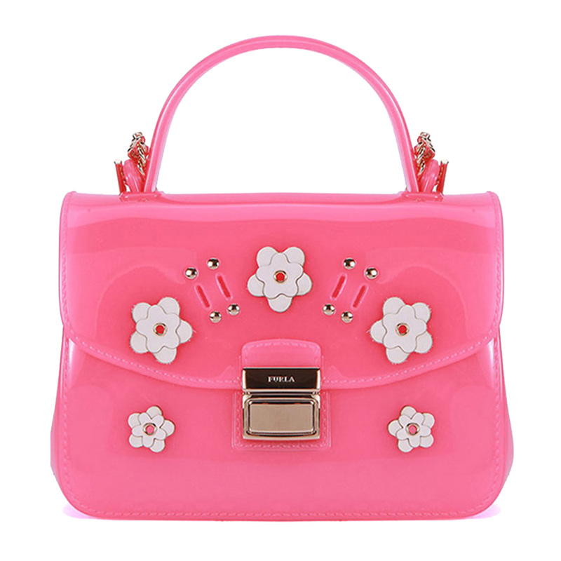 furla手提pvc果冻多色芙拉包多色链条女士包袋