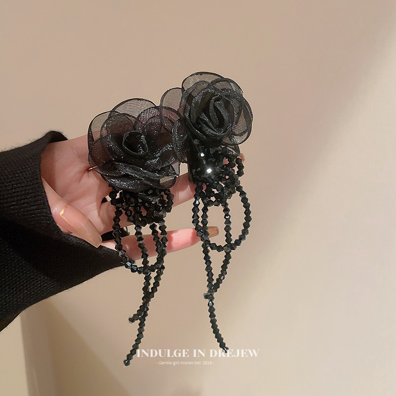 高级夸张耳环感重工大花朵耳饰轻奢名媛新娘耳钉