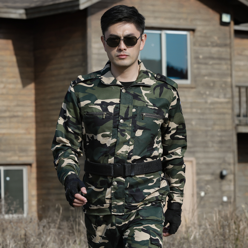 春秋迷彩服套装男特种兵作训军训服女军迷正品耐磨工作服