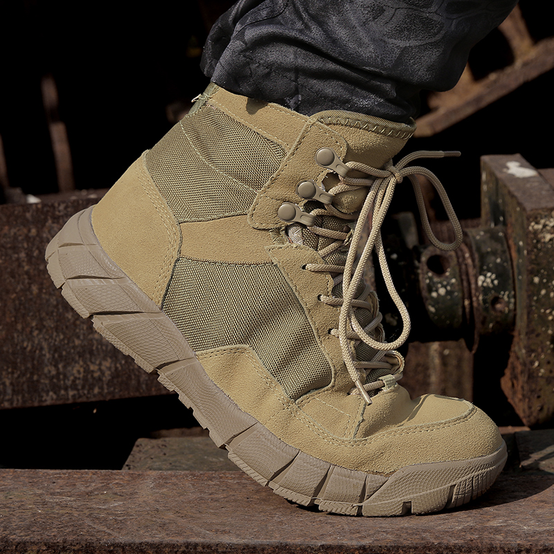 军迷鞋靴男户外登山高帮超轻防水沙漠靴战术透气减震特战作战靴男