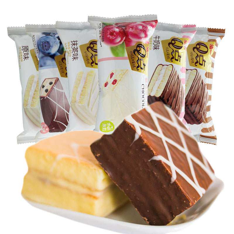 巧克力零食新货泓一涂层蛋糕早餐糕点小吃20枚装传统西式糕点