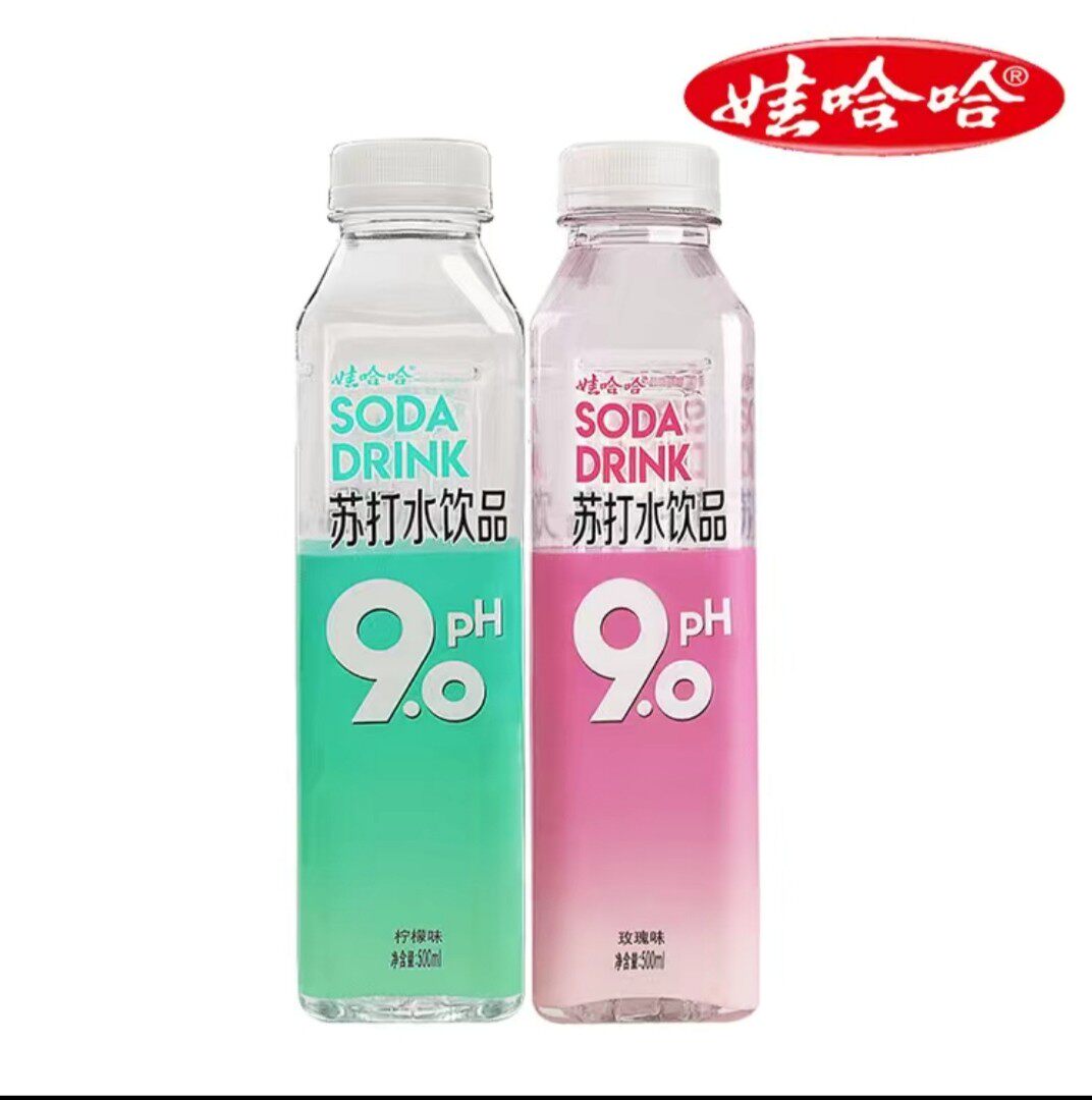 新货娃哈哈苏打水水蜜桃整箱15瓶500ml无汽饮品90ph饮用水