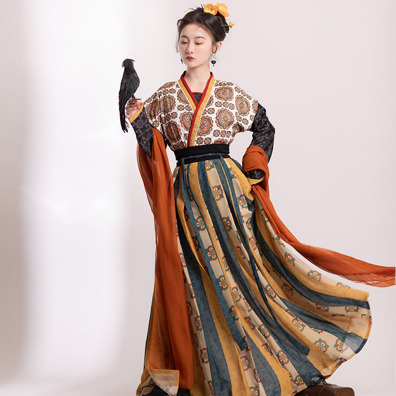 仙楚原创汉服女灵川唐制中国风交领唐褙齐腰襦裙汉服