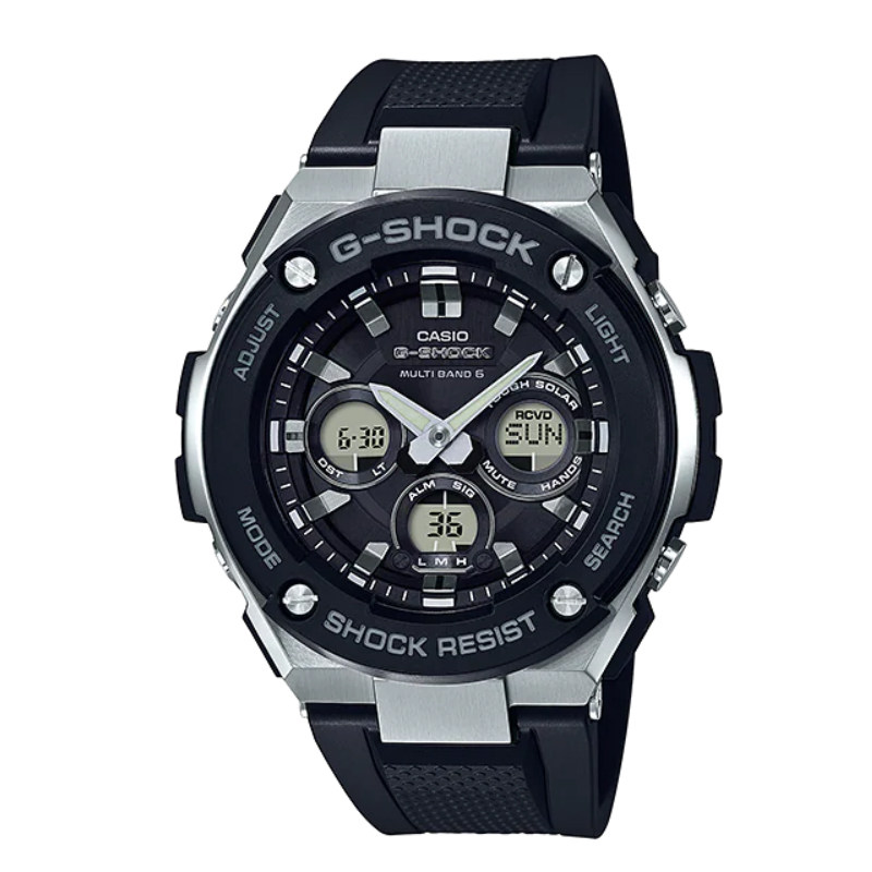 卡西欧casio手表黑暗之心电波太阳能户外运动双显gstw3001ajf日韩腕表
