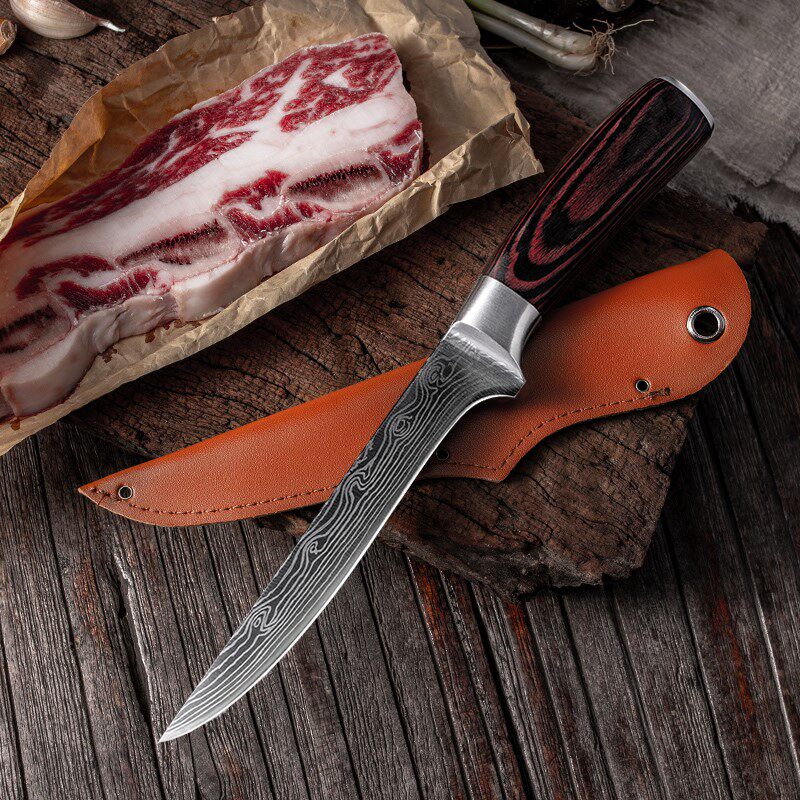 户外钓鱼木柄小刀全羊分割肉内蒙古吃肉刀餐刀手把特殊用途刀