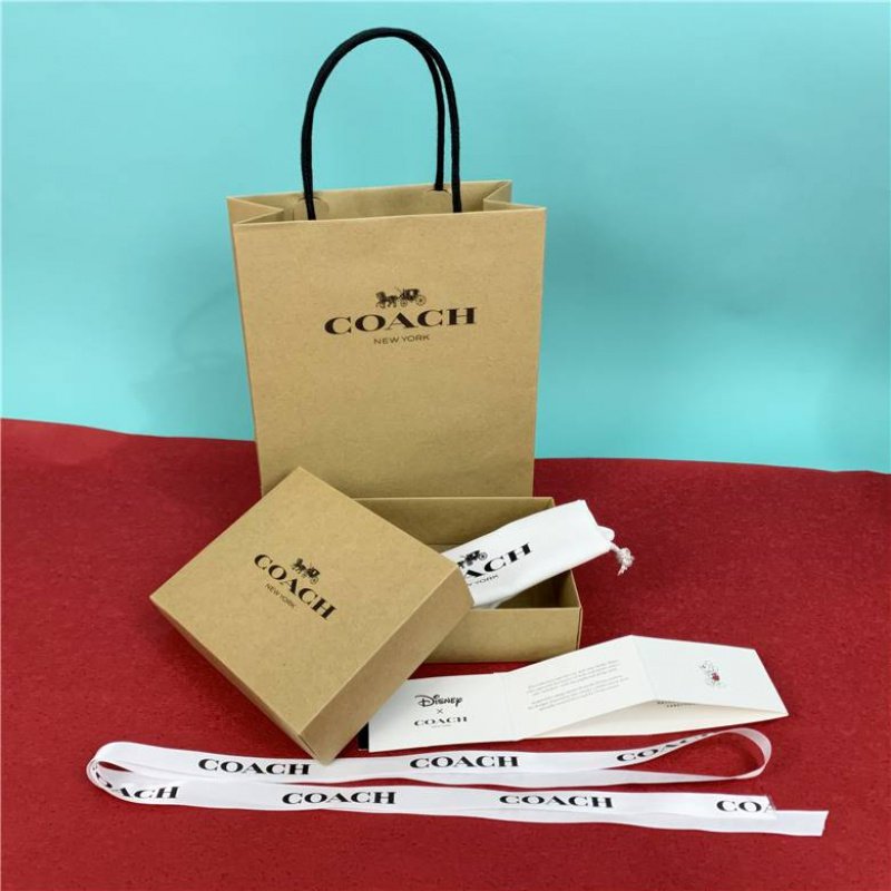 美国奥莱新款coach蔻驰包装礼品袋防尘钱包盒子礼品盒