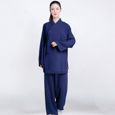 服女三清太极拳练功武当亚麻居士道士武术道袍太极服