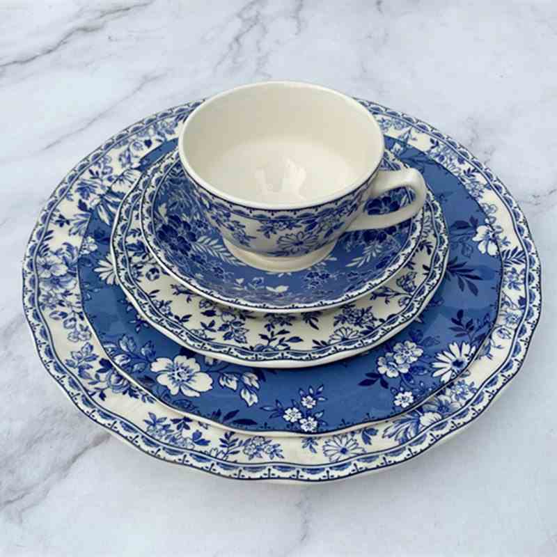 外贸出口英国原单青花陶瓷餐具复古johnsonbros德文郡盘