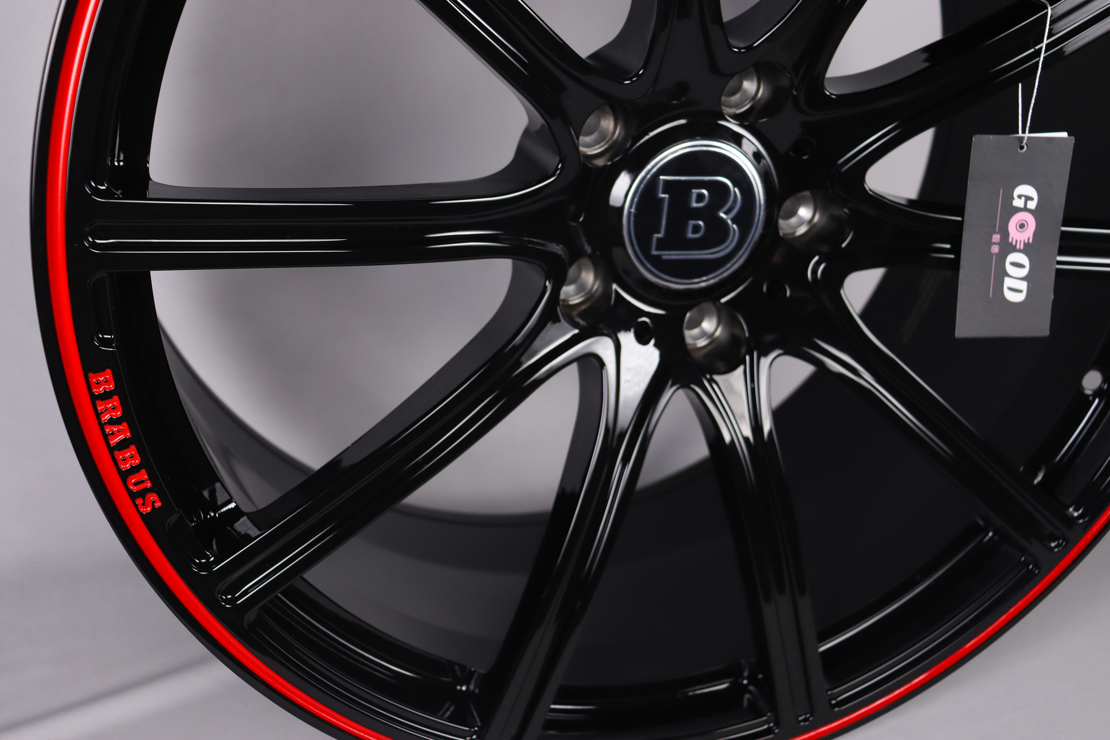 巴博斯亮黑套红定制锻造轮毂1819202122寸奔驰g500g35改装轮毂