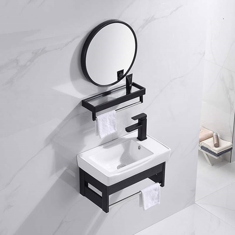 卫生间洗手盆柜组组合太空铝小户型挂墙厕所洗脸盆挂墙式洗脸盆