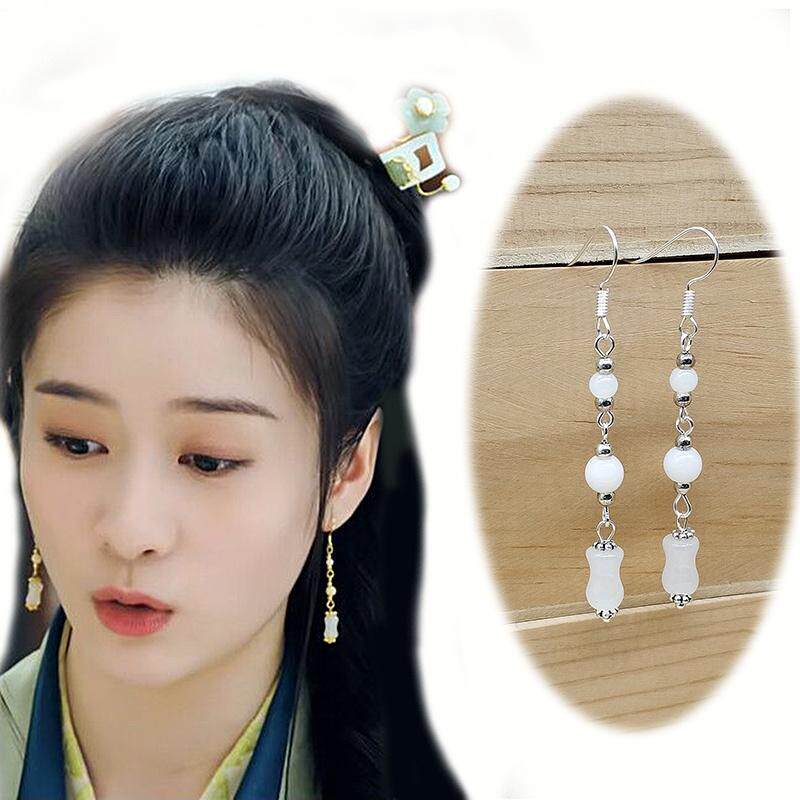 白发王妃同款耳环容乐张雪古装汉服耳饰s925汉服