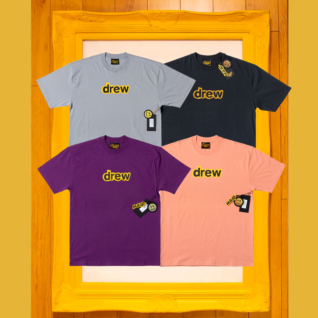 DREW HOUSE笑脸字母美式潮牌网红男女情侣同款高街FOG纯棉短袖T恤