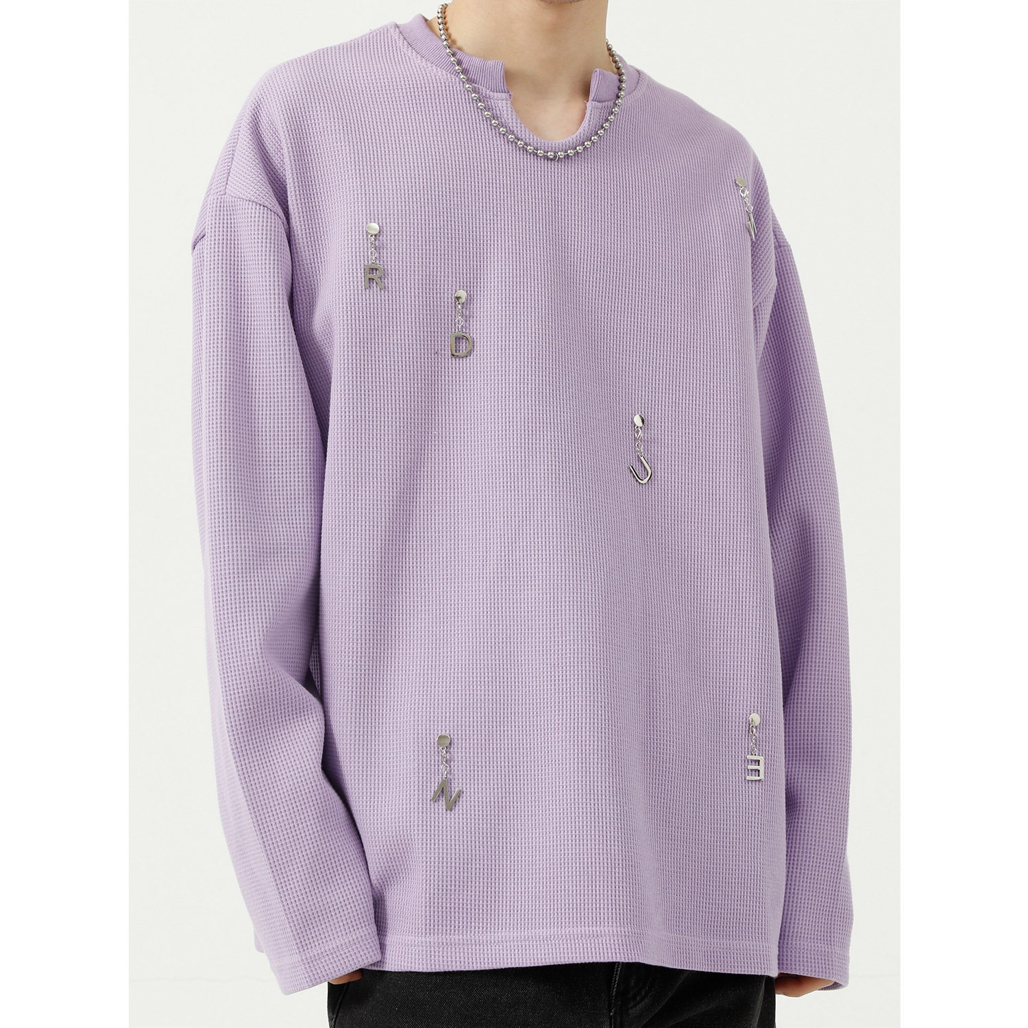 Voguo Relay 秋款新品 韩版小众设计感ins潮流纯色情侣装长袖卫衣