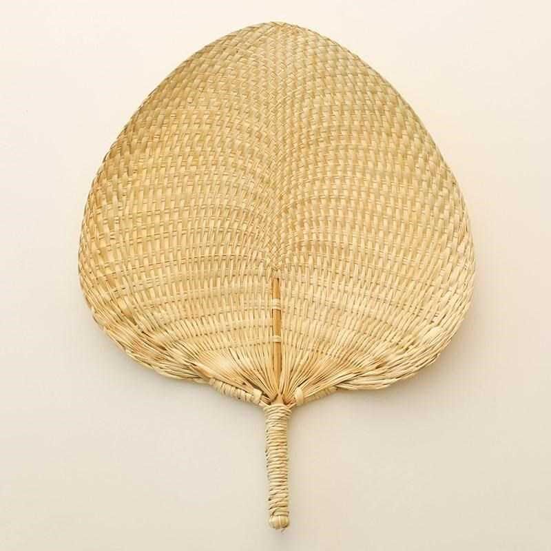 老人驱蚊树叶清凉编织手工小孩蒲扇扇子