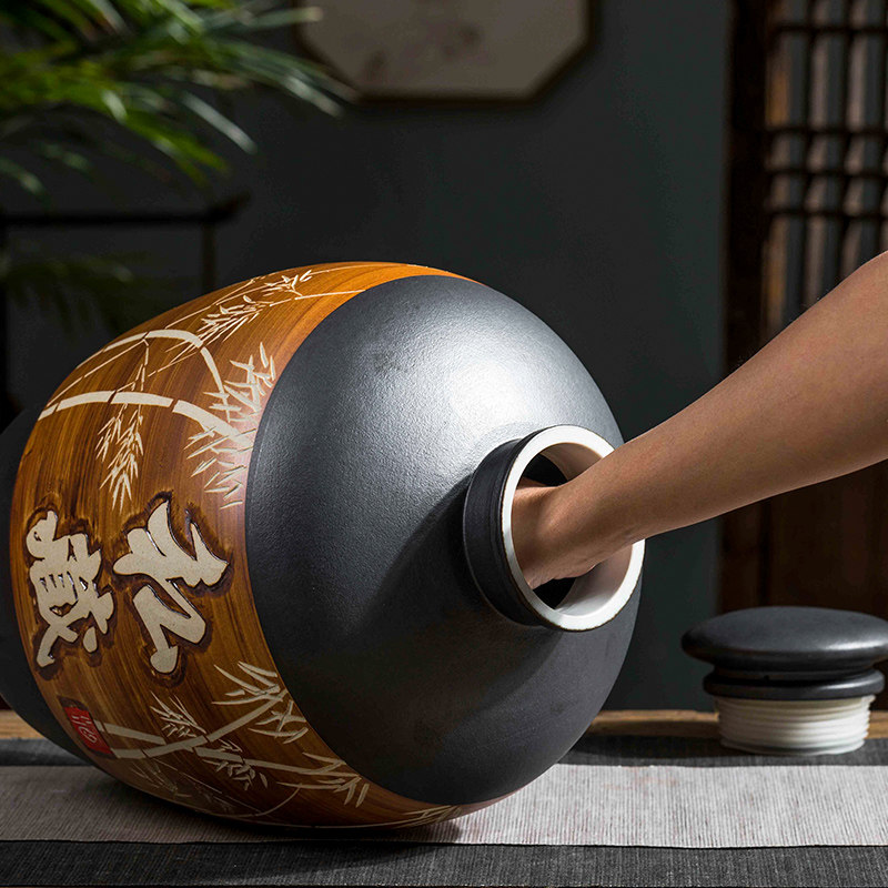 景德镇陶瓷酒坛酒缸酒坛子酒罐仿古酒坛泡酒瓶带龙头20斤30斤50斤