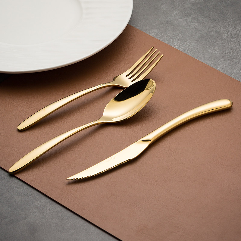 刀叉齐德银色金色高档餐厅两件件套不锈钢西餐叉