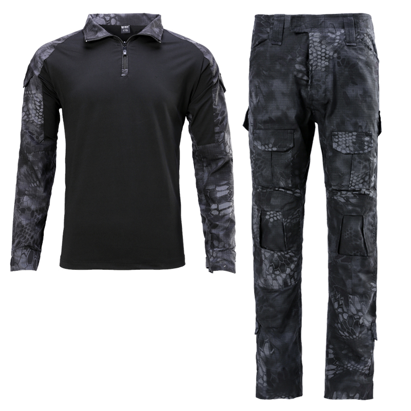 美军黑色蟒纹迷彩服特种g3蛙服男战术作战cs作训外套