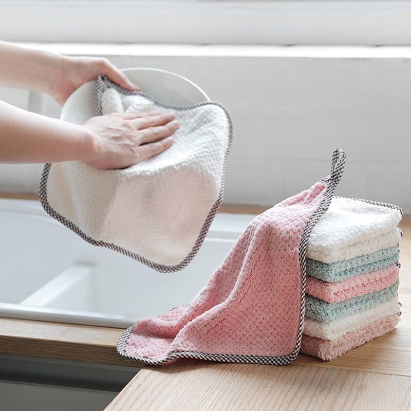 洗碗布不沾油用品厨房百洁布吸水专用不掉毛清洁挂式抹布洗碗神器