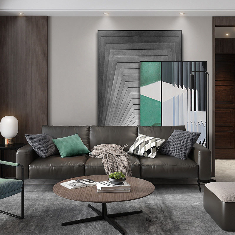 大幅落地画抽象轻奢大气竖版巨幅客厅沙发背景墙挂画样板房装饰画 –