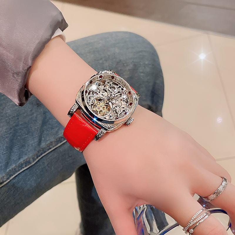 VRQ曼莎Mansa镂空全自动机械表新款大表盘潮流高级感手表送礼情侣