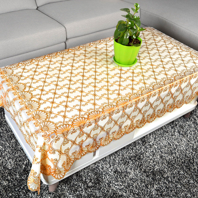 茶几桌布防水防油防烫免洗pvc蕾丝长方形欧式桌布