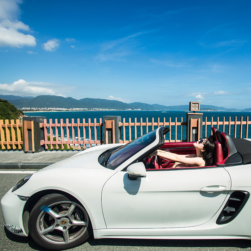 三亚跑车自驾跟拍亲子情侣个人写真闺蜜旅拍宝马mini保时捷甲壳虫