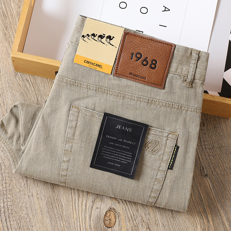 高端潮牌牛仔裤男柔软直筒弹力夏季透气薄款宽松百搭中腰休闲长裤