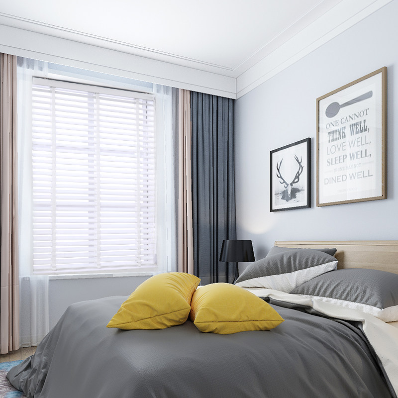 百叶实木百叶窗窗帘客厅卧室书房遮光升降卷帘百叶帘