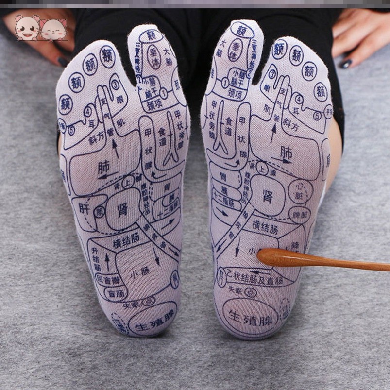 脚部足穴袜袜足疗女图男女部位脚底人体脚上中筒袜