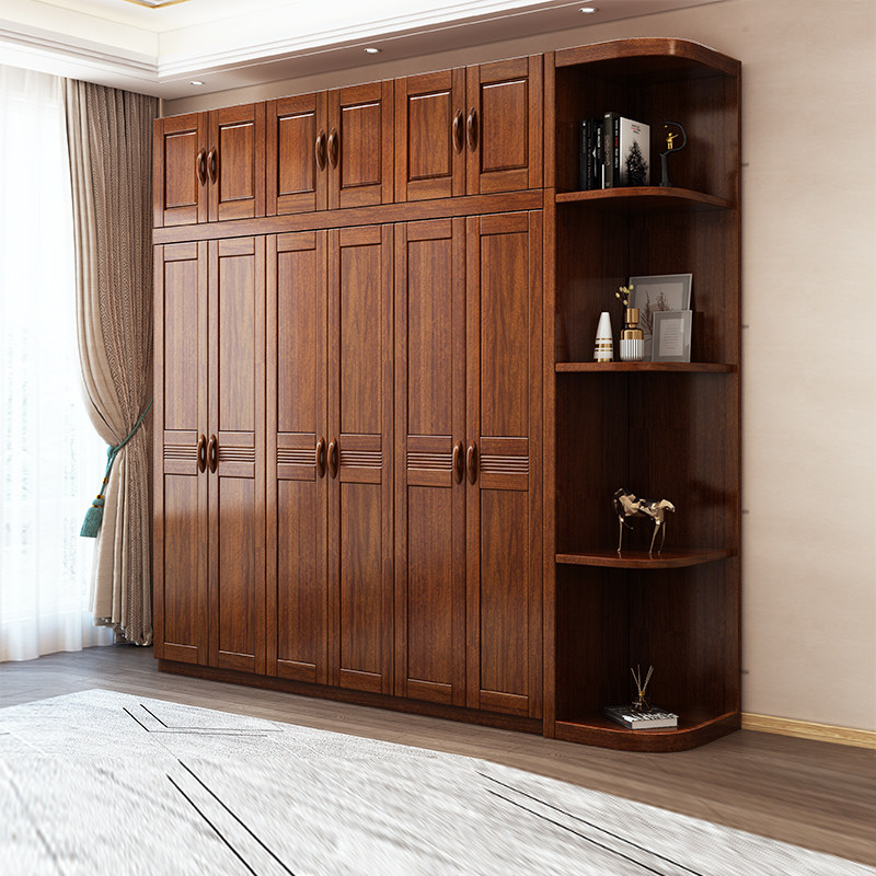 实木胡桃木衣柜家用卧室新中式中式简约大衣衣橱衣柜