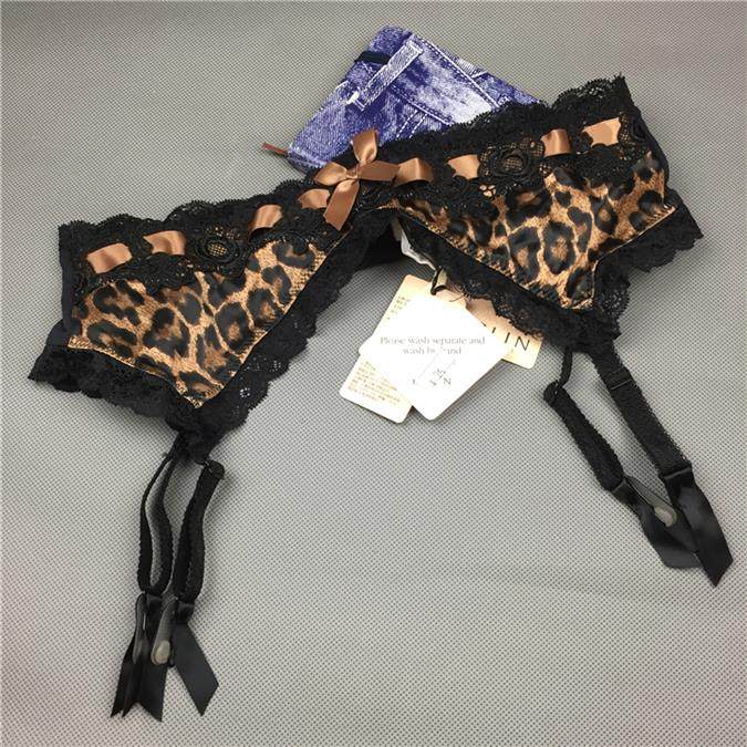 中国大气性感豹纹吊袜正品棕色复古吊袜带