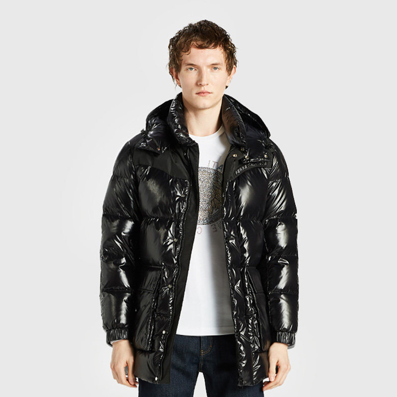 ferre费雷男装羽绒服秋冬新款中长款连帽羽绒服保暖外套男