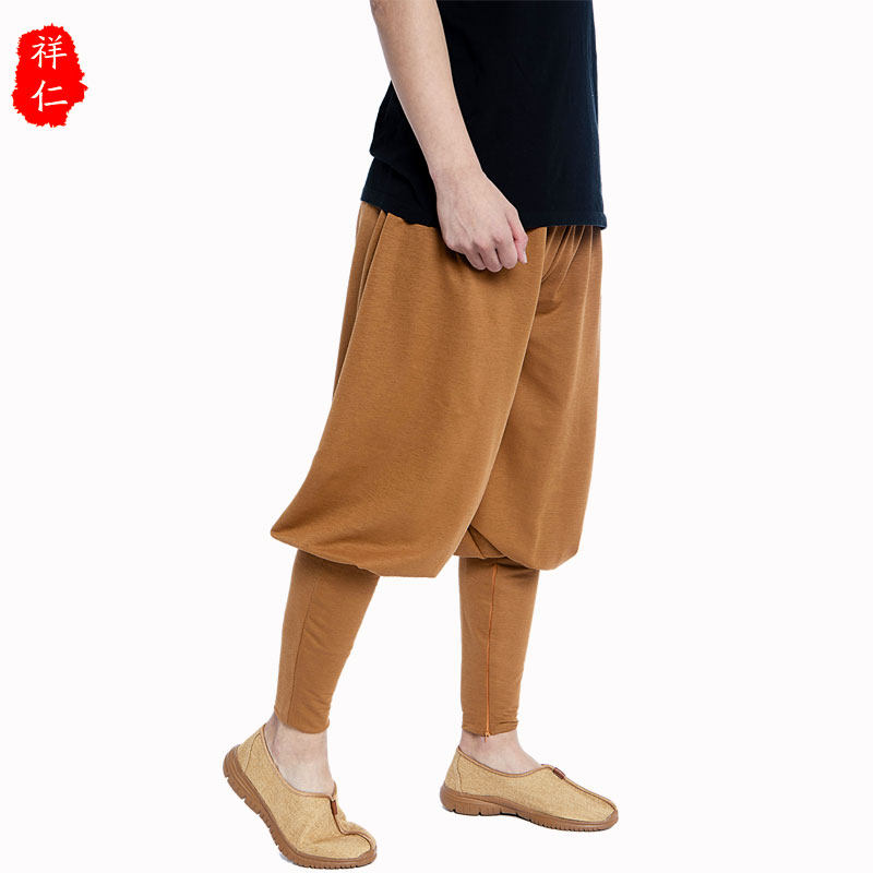 祥仁僧裤四季男女绑腿居士棉麻收口收腿僧人民族服装