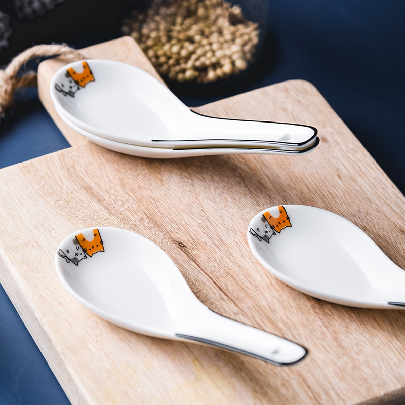 汤勺陶瓷家用创意饭勺大调调羹餐厅勺子日式调羹