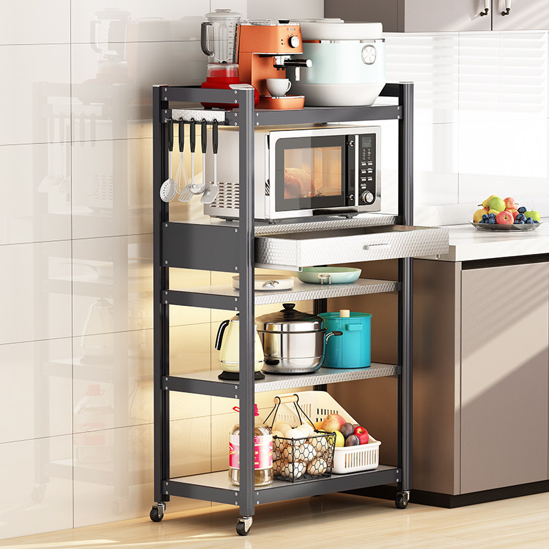 落地多层厨房置物架消毒柜微波炉电饭煲烤箱架锅具尺寸厨房置物架