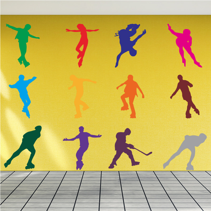 溜冰场旱冰轮滑培训班墙贴运动滑冰溜冰各种人物墙贴