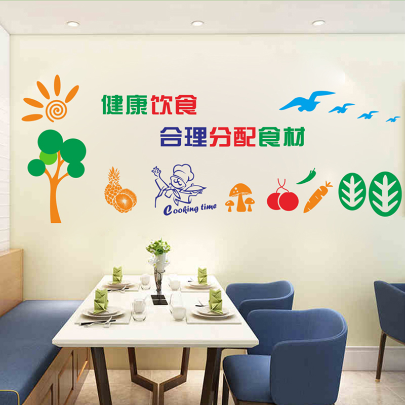 食堂饭堂厨房文化墙贴节约节俭学校企业布置墙贴