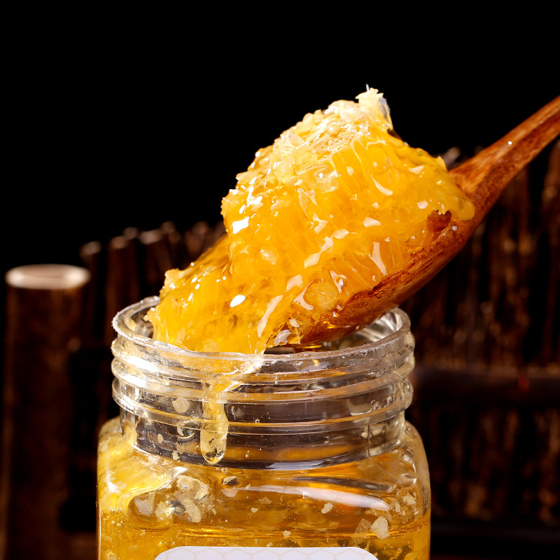 蜂巢蜜嚼着吃盒装500g百花蜂蜜农家自产土蜂窝蜜纯正天然老蜜巢块